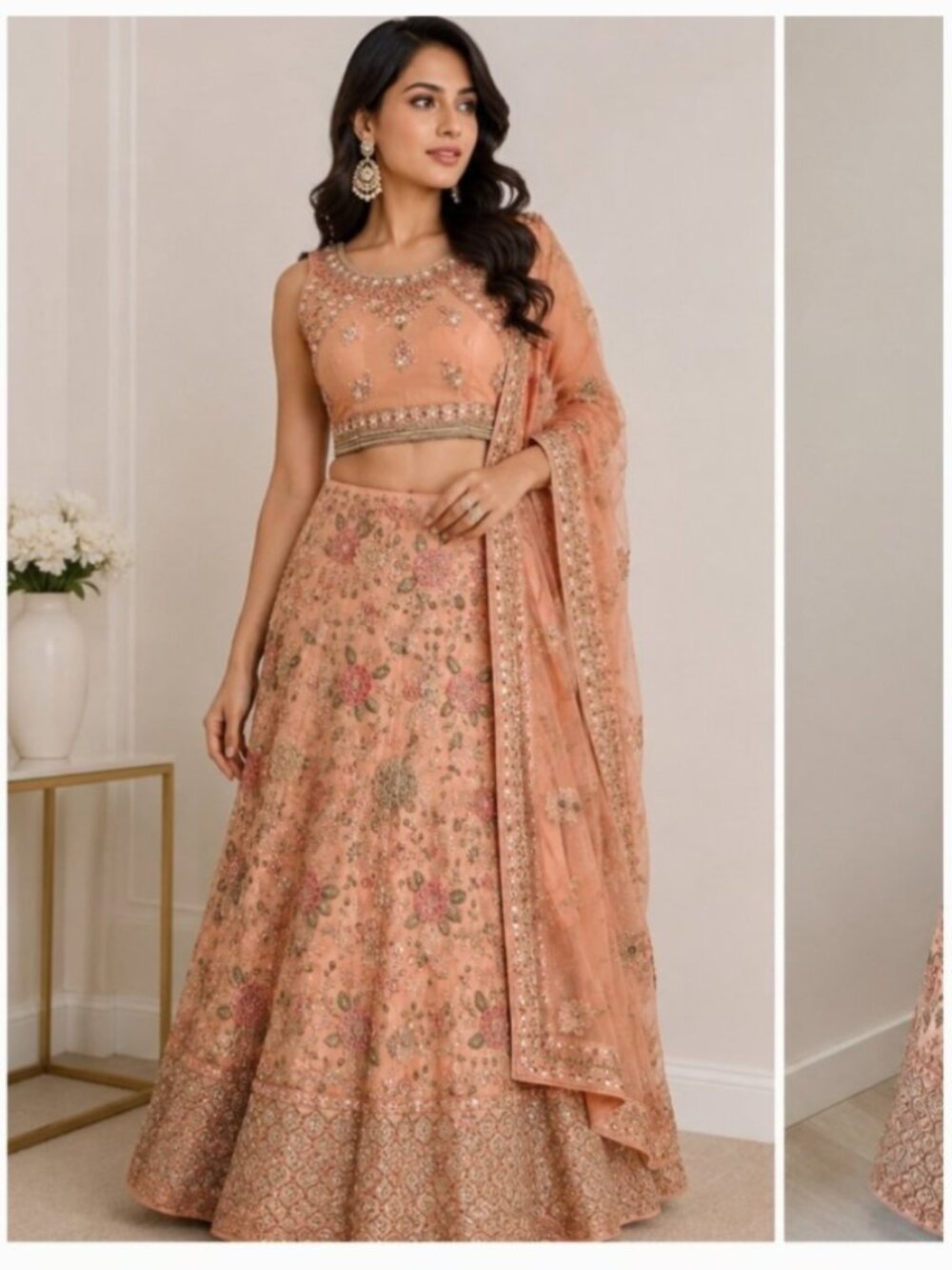 Peach lehenga